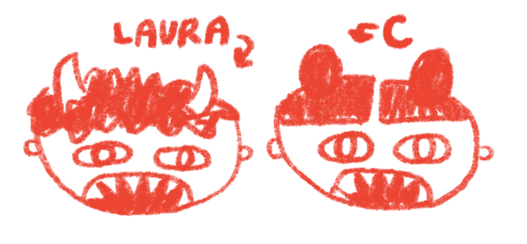 Drawing of Laura and C