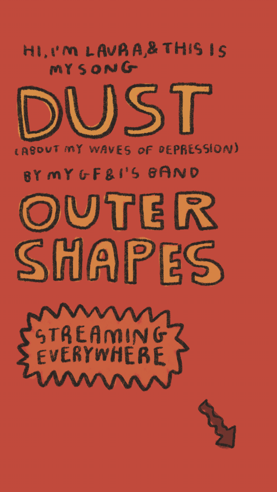 Hi, I'm Laura and this is my song Dust (about my waves of depression) by my GF and I's band Outer Shapes. Streaming everywhere.