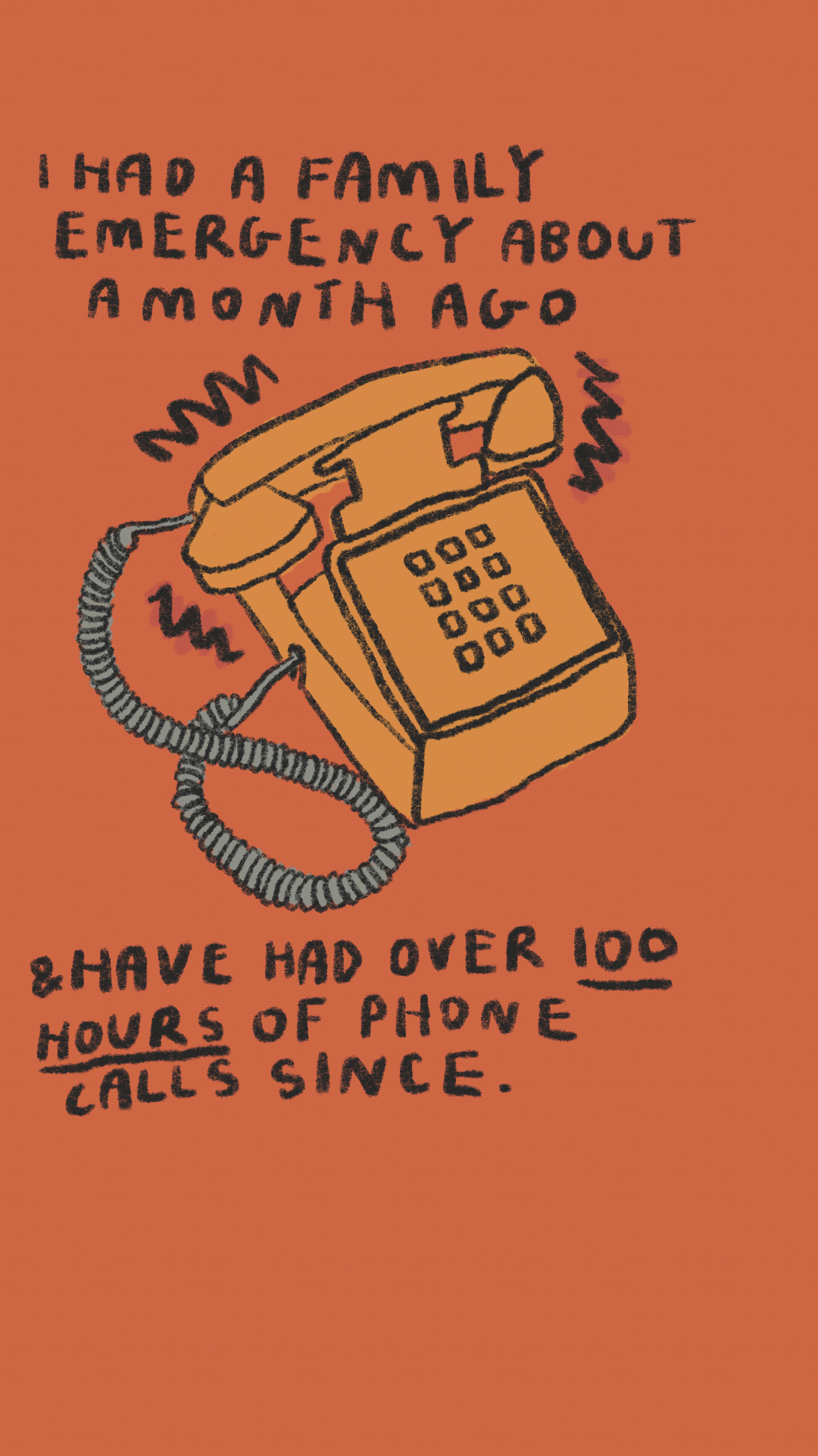 I had a family emergency about a month ago and have had over 100 hours of phone calls since.